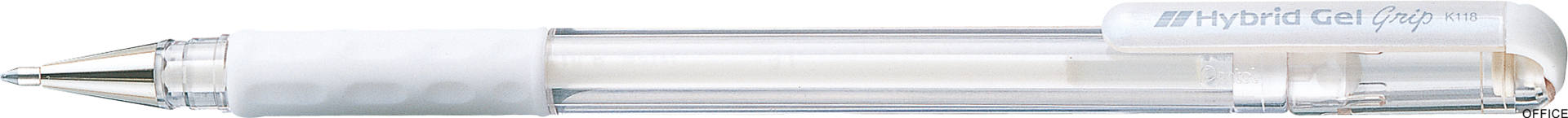 Długopis żelowy 0,8mm biały K118-W PENTEL - HYBRID GEL GRIP