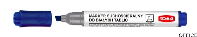 Marker do białych tablic TOMA, końcówka ścięta, niebieski TO-267 Toma suchościeralny (X)