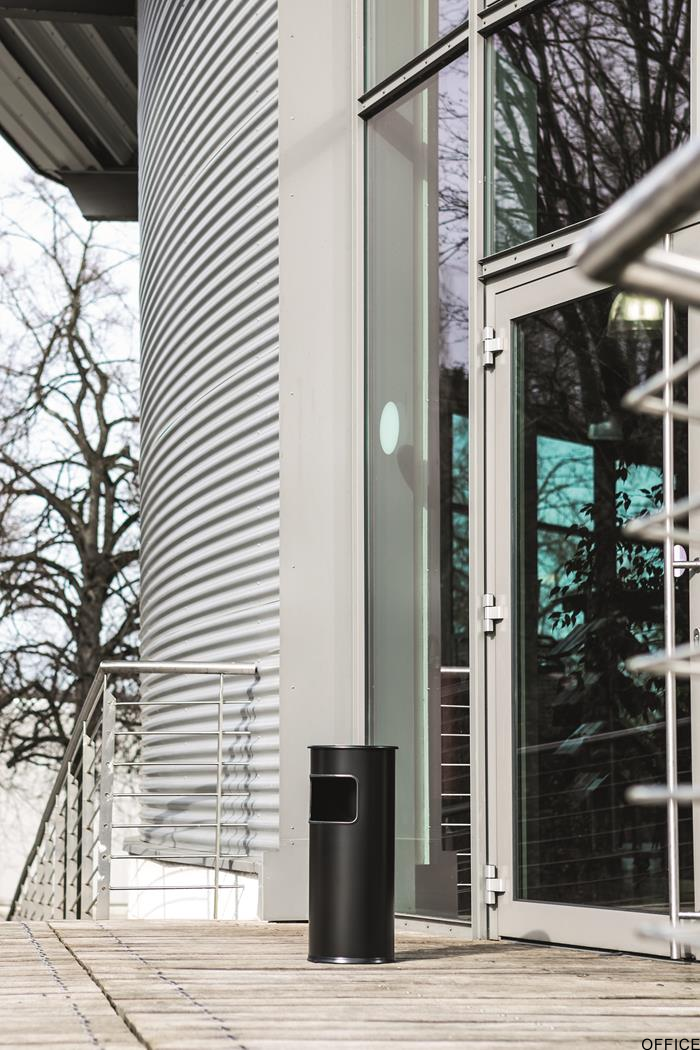 Kosz na śmieci 17l DURABLE z popielnicą czarny metalowy okrągły  3330-01