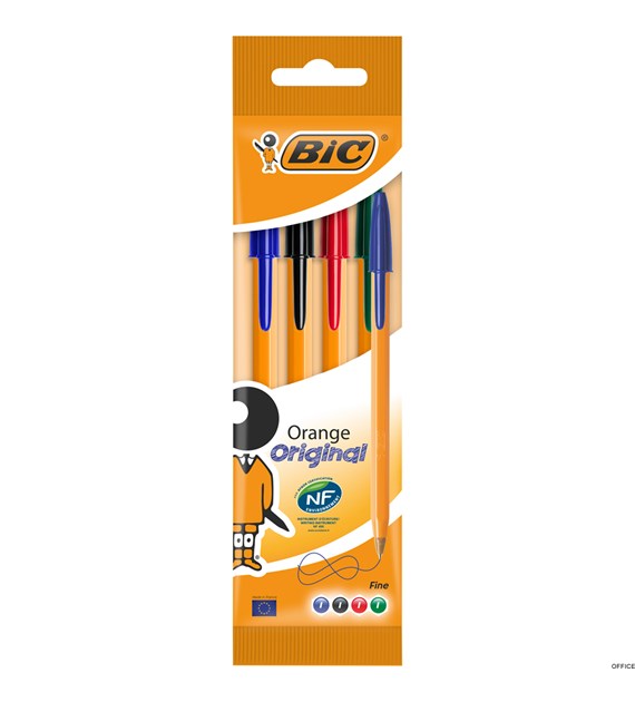 Długopis BIC Orange Original Fine mix AST, blister 4szt, 8308541