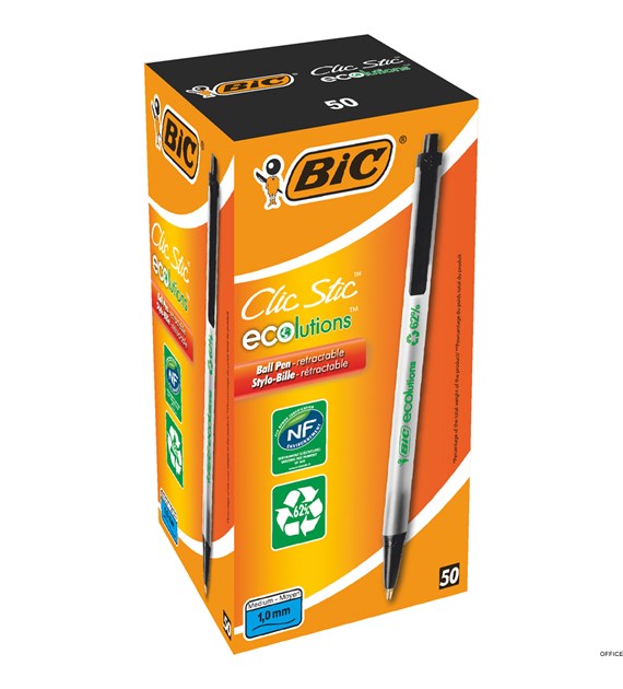 Długopis BIC Ecolutions Clic Stic czarny, 8806871