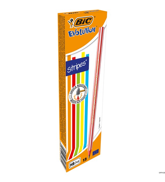 Ołówek bez gumki BIC Evolution Stripes 646 HB , 918487 (X)