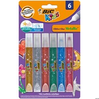 Klej w sztyfcie BIC Kids Glitter Metallic Blister 6szt, 893269 (X)