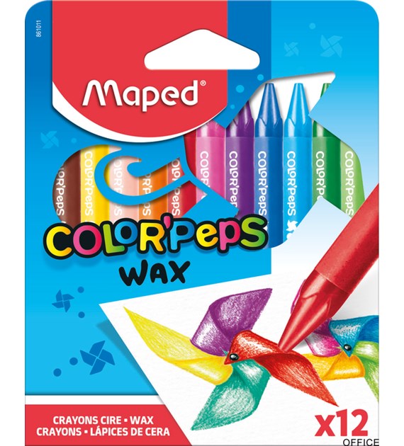 Kredki COLORPEPS świecowe 12 kolorów 861011 MAPED