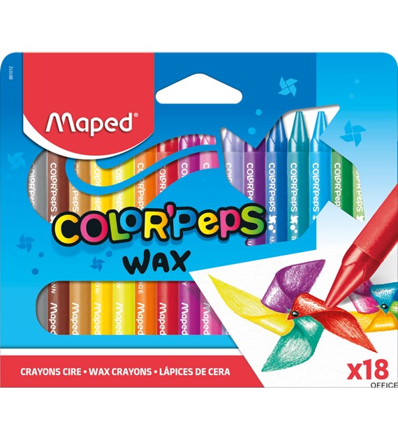 Kredki COLORPEPS świecowe 18 kolorów 861012 MAPED