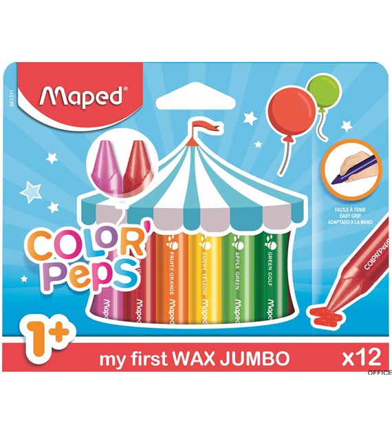 Kredki COLORPEPS świecowe JUMBO 12 kolorów 861311 MAPED