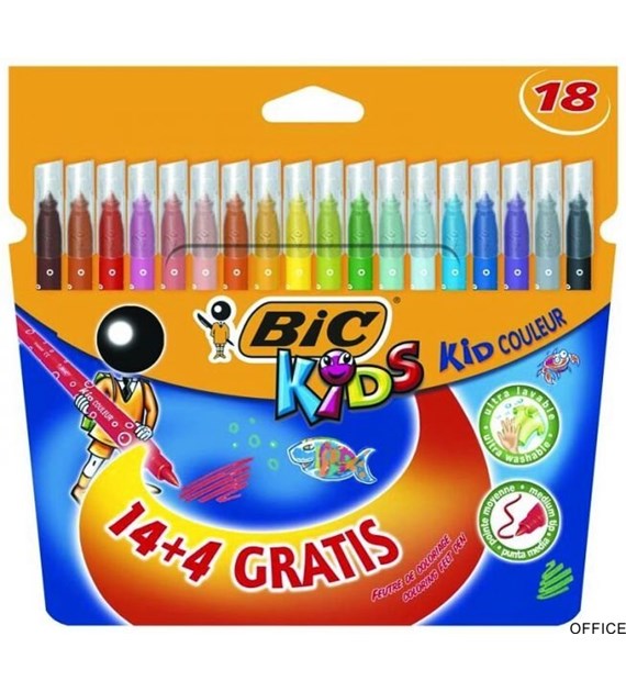 Flamastry BIC Kids Kid Couleur 14+4szt, 937510