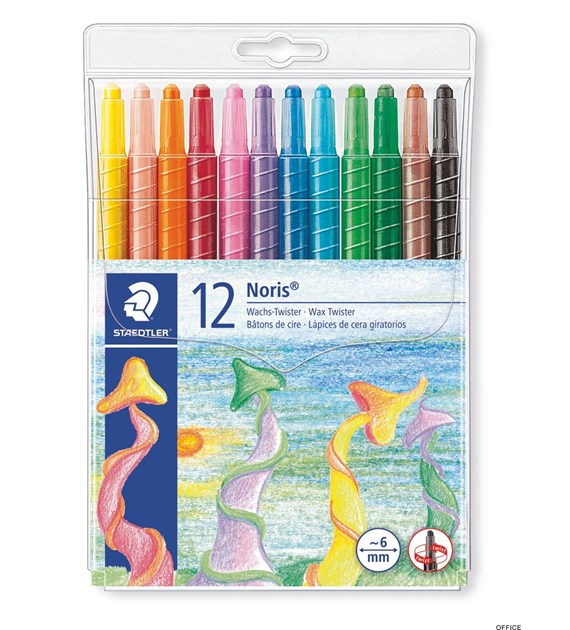 Twistery woskowe Noris Club, 12 kol. w etui, Staedtler S 221 NWP12