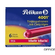 Naboje do piór, krótkie czerwone 301192 Pelikan