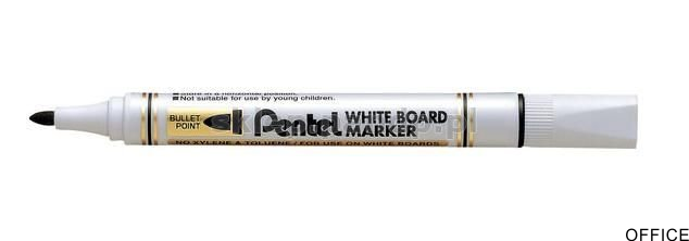 Ekonomiczny marker do białych tablic czarny MW85-A PENTEL suchościeralny