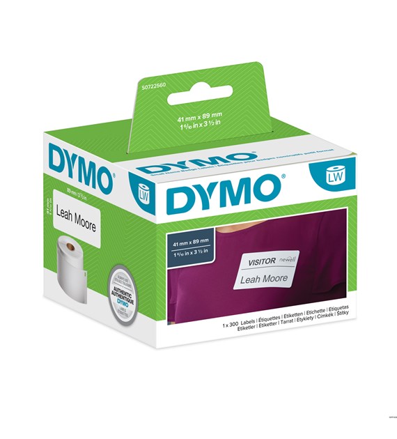 Etykieta DYMO na identyfikator imienny - 89 x 41 mm, biały S0722560