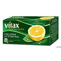 Herbata VITAX INSPIRATIONS zielona z cytryną (20 saszetek) 30g zawieszka