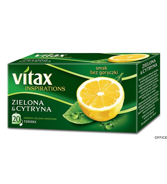 Herbata VITAX INSPIRATIONS zielona z cytryną (20 saszetek) 30g zawieszka