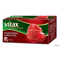 Herbata VITAX INSPIRATIONS Żurawina&Malina (20 saszetek) 40g zawieszka