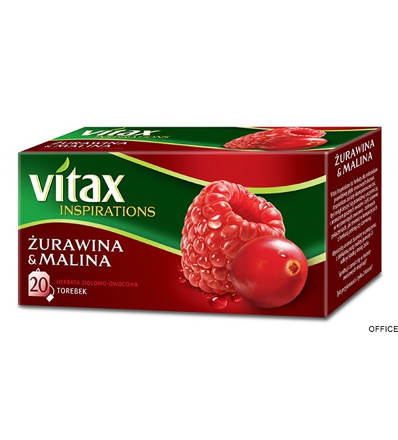 Herbata VITAX INSPIRATIONS Żurawina&Malina (20 saszetek) 40g zawieszka