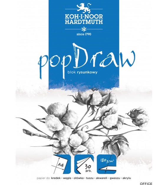 Blok rysunkowy POP DRAW A4 50 arkuszy 150g BLO-RYA4AR (X)