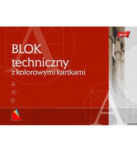 Blok techniczny kolor A3 10 kartek UNIPAP