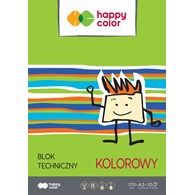 Blok techniczny kolorowy A3, 170g, 10 ark, Happy Color HA 3550 3040-09