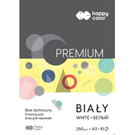 Blok techniczny PREMIUM biały A3, 250g, 10 ark, Happy Color HA 3725 3040-0