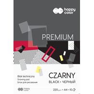 Blok techniczny PREMIUM czarny A4, 220g, 10 ark, Happy Color HA 3722 2030-9