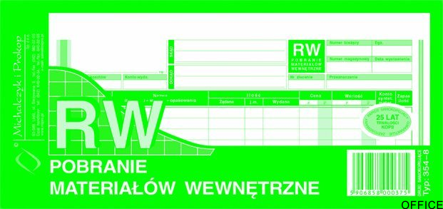 354-8 RW pobranie materiałów wewnętrzne 1/3A4 80 kartek MICHALCZYK