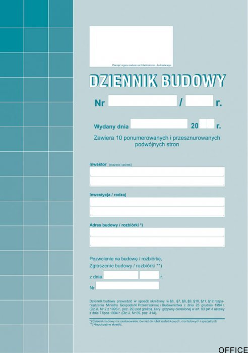 603-1 Dziennik budowy MICHALCZYK&PROKOP A4 album 20 stron