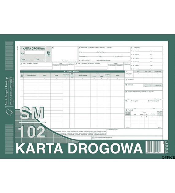 801-1-N Karta drogow.numer. samoch.cieżar. MICHALCZYK