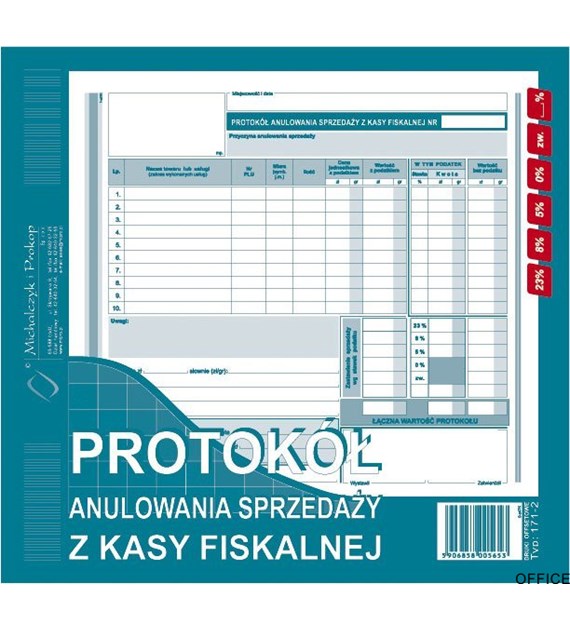 171-2 Prot.anul.sprz.z.kasy N! 2/3 MICHALCZYK I PROKOP