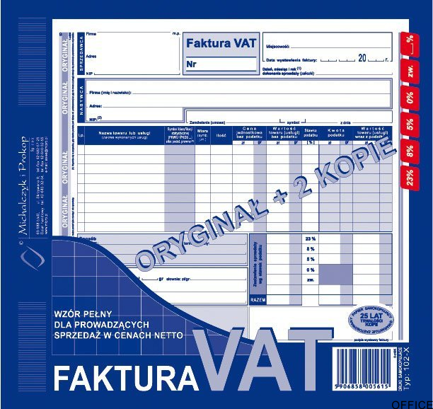 102-XE/N  Fak.VAT 2/3 A4(peł or +2kop)MICHALCZYK I PROKOP