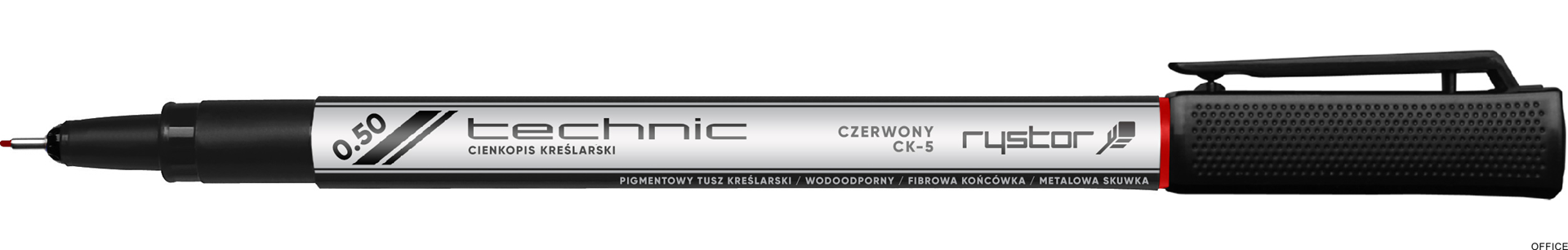 Cienkopis kreśl.0.5 CK-05/B czerwony 403-050 RYSTOR