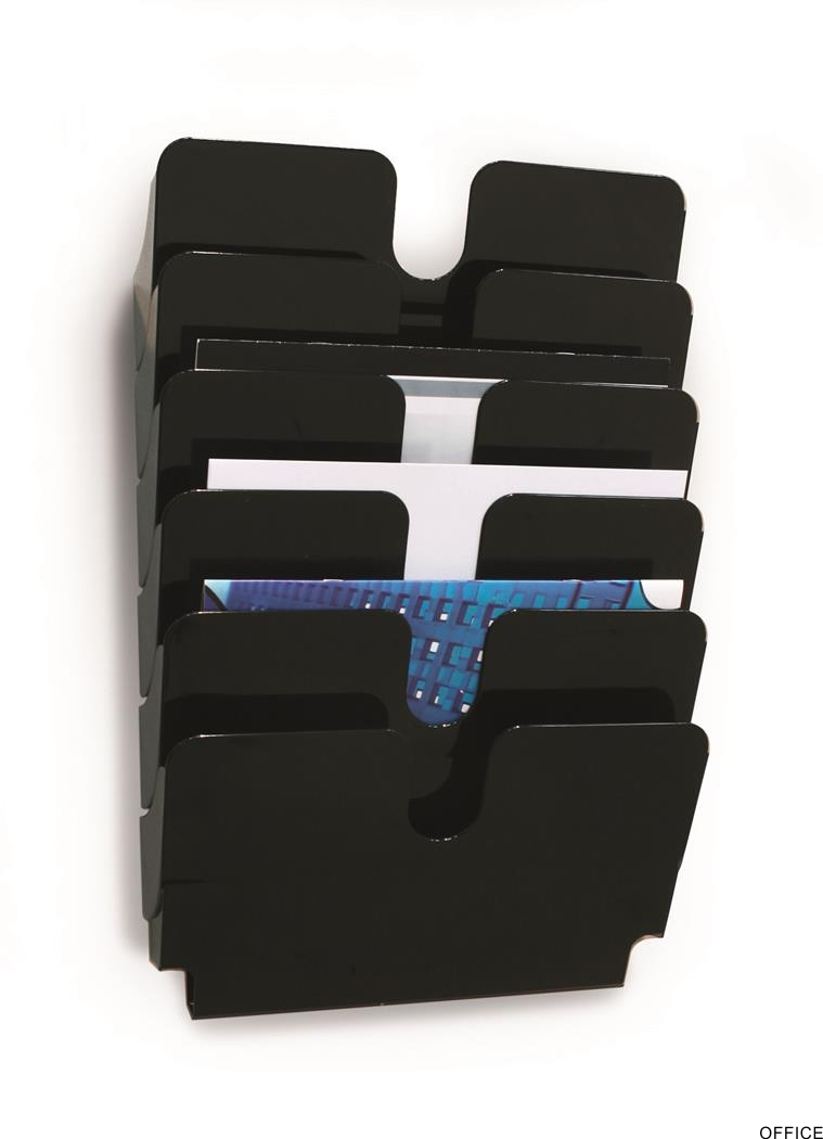 Zestaw sześciu pojemników na dokumenty poziomy FLEXIPLUS 6 A4 czarny 1700014061 DURABLE