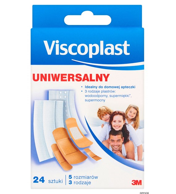 Zestaw plastrów VISCOPLAST, 24szt., 3rodzaje/5rozmiarów UNIWERSALNE YP201111603