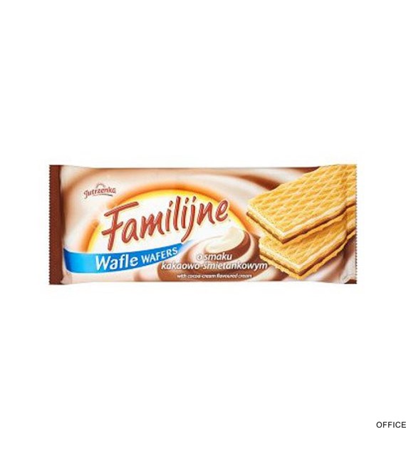 Wafle FAMILIJNE Kakaowo-śmietankowym  180g JUTRZENKA