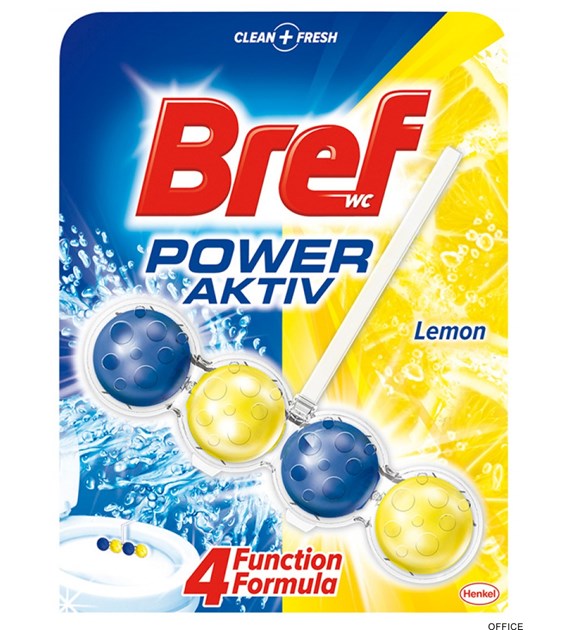 BREF Zawieszka WC POWER AKTIV 50g Lemon kulki 625197