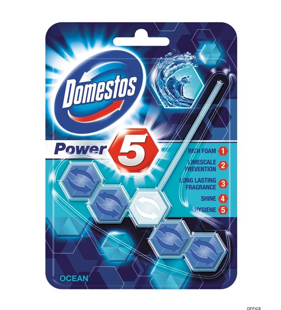 DOMESTOS Zawieszka do toalety KOSTKA POWER5 OCEAN 55g *97054