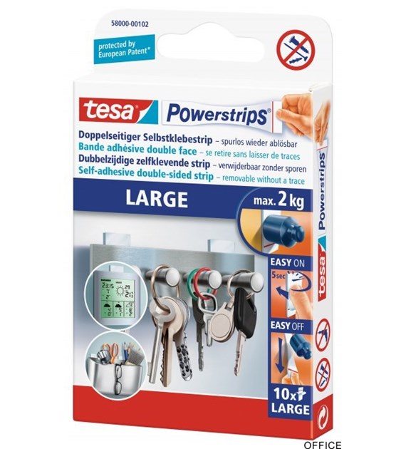 Plastry samoprzylepne TESA POWERSTRIPS duże kpl 10sztuk 58000-00132-01