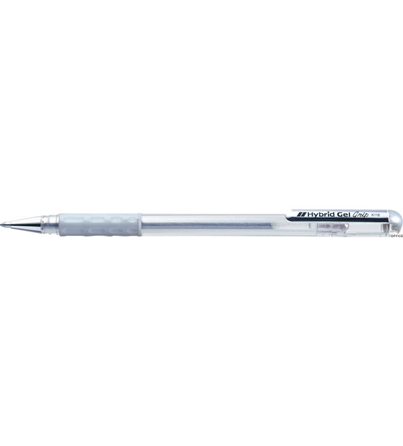 Długopis żelowy 0,8mm srebrny K118-Z PENTEL - HYBRID GEL GRIP