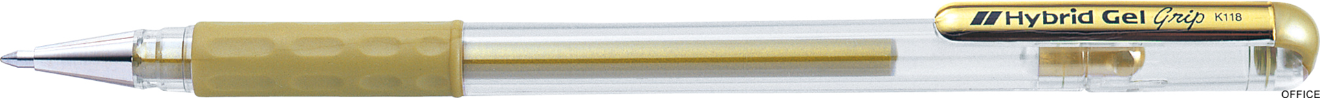 Długopis żelowy 0,8mm złoty K118-X PENTEL - HYBRID GEL GRIP