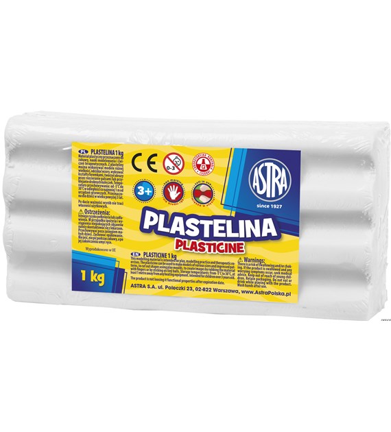 Plastelina Astra 1 kg biała, 303111001