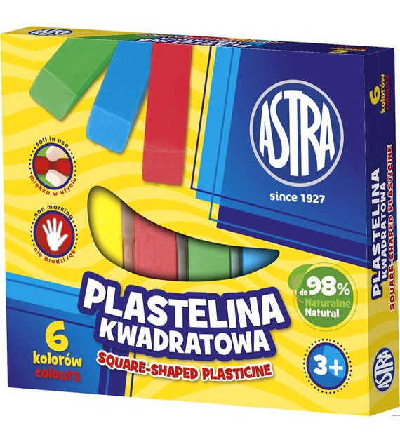 Plastelina Astra kwadratowa 6 kolorów, 83811908