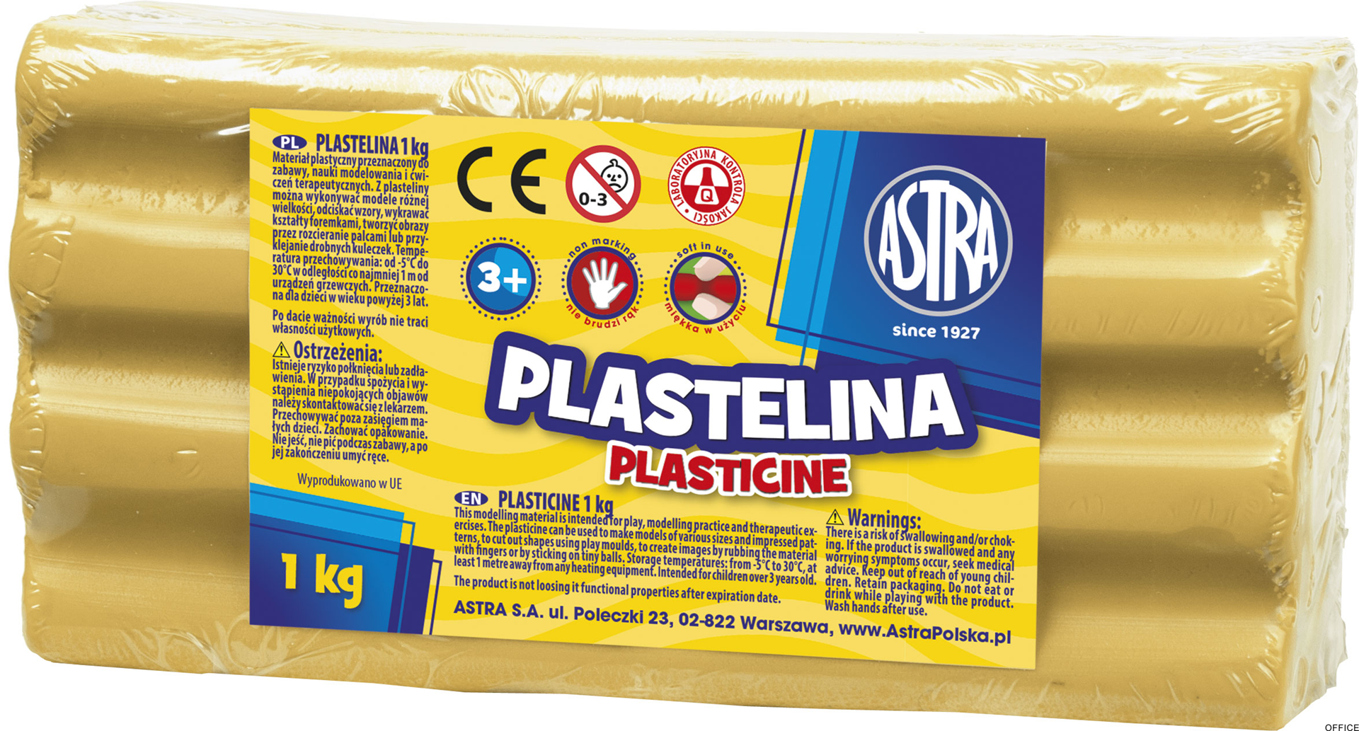 Plastelina Astra 1 kg brązowa jasna, 303111020 (X)