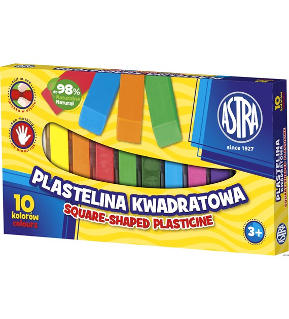 Plastelina Astra kwadratowa 10 kolorów, 303115006