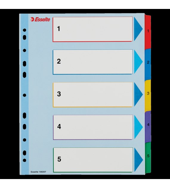 Przekładki kartonowe MYLAR A4 MAXI 1-5 ESSELTE 100207