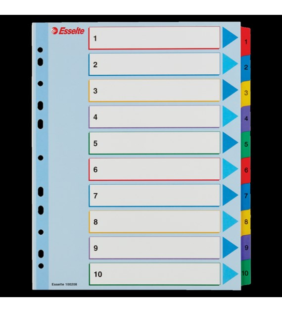 Przekładki kartonowe MYLAR A4 MAXI 1-10 ESSELTE 100208