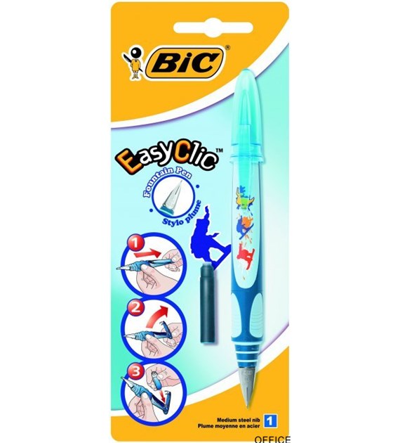 Pióro wieczne BIC Easy Clic Decor dla chłopców niebieski Blister 1szt, 8794095