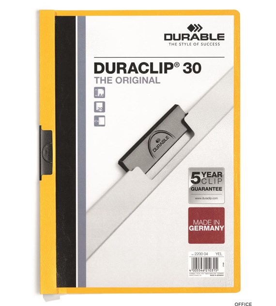 Skoroszyt DURABLE DURACLIP Original 30 żółty 2200-04