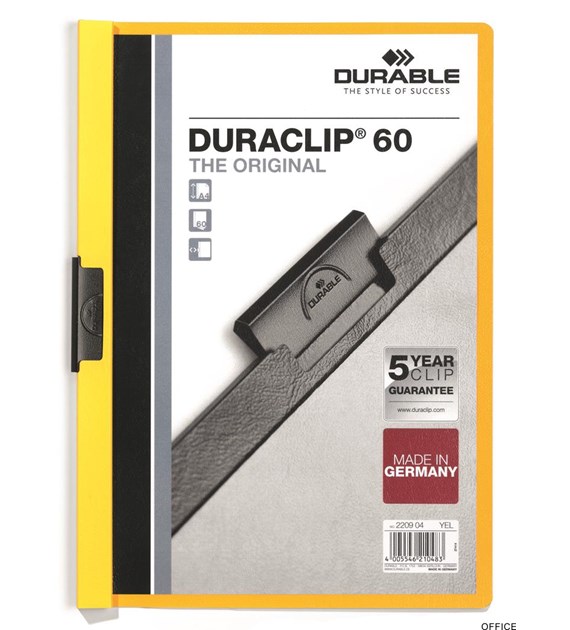 Skoroszyt DURABLE DURACLIP Original 60 żółty 2209-04