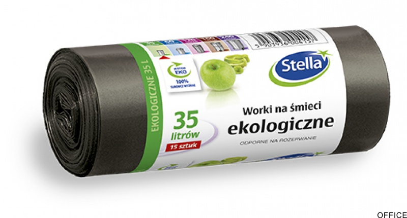 Worki na śmieci 35l EKO LDPE (15szt.) czarne    WNS4157/30NOWA LUX STELLA