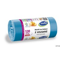 Worki na śmieci z uszami wytrzymałe 120L 20szt. niebieskie (HD-LD) STELLA