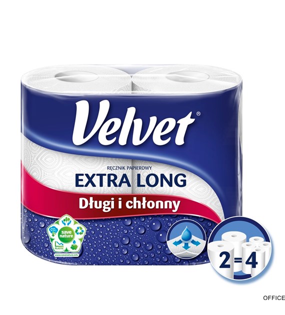 Ręcznik Velvet Extra Long Biały 2 rolki